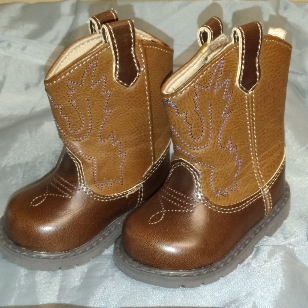 NWOT Toddler boys brown leather boots